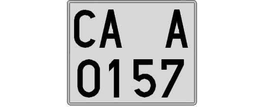 CA0157A matricula cuadrada