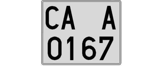 CA0167A matricula cuadrada