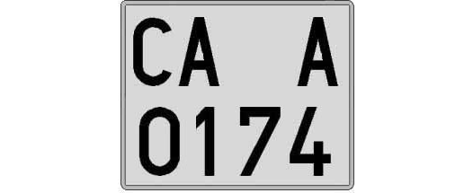 CA0174A matricula cuadrada