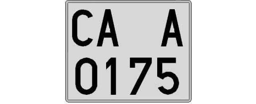 CA0175A matricula cuadrada