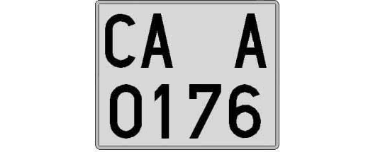 CA0176A matricula cuadrada