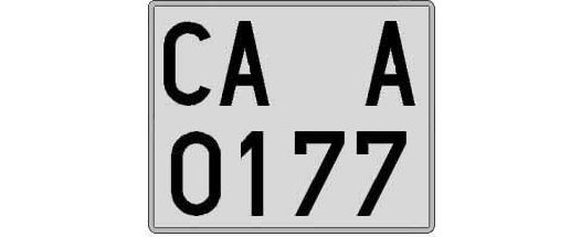 CA0177A matricula cuadrada