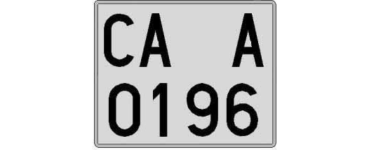 CA0196A matricula cuadrada