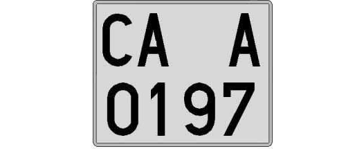 CA0197A matricula cuadrada