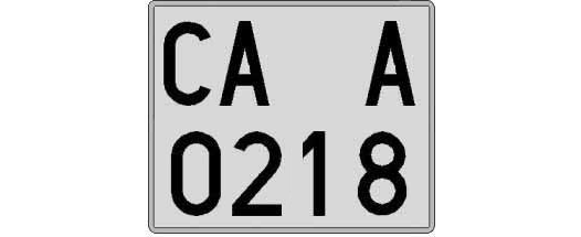 CA0218A matricula cuadrada
