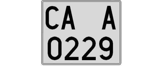 CA0229A matricula cuadrada