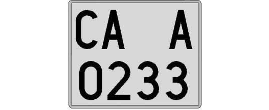 CA0233A matricula cuadrada