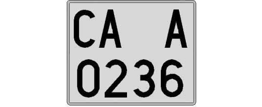 CA0236A matricula cuadrada