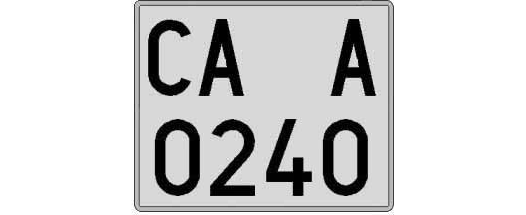 CA0240A matricula cuadrada