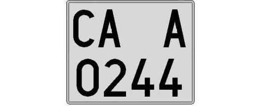 CA0244A matricula cuadrada