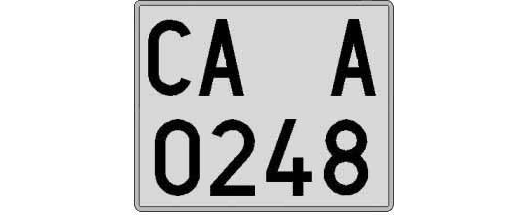 CA0248A matricula cuadrada