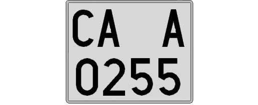 CA0255A matricula cuadrada