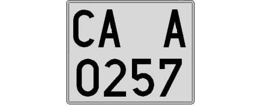 CA0257A matricula cuadrada