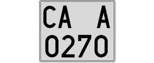 CA0270A matricula cuadrada
