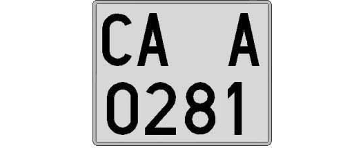 CA0281A matricula cuadrada