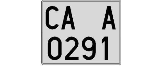 CA0291A matricula cuadrada