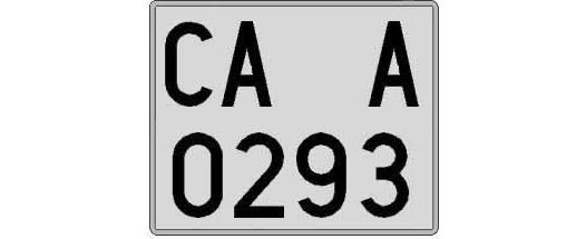 CA0293A matricula cuadrada