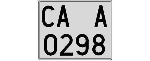 CA0298A matricula cuadrada
