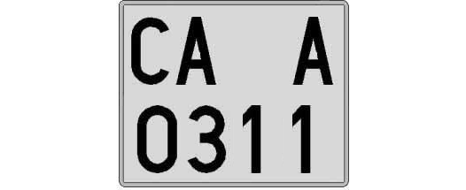 CA0311A matricula cuadrada