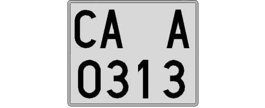 CA0313A matricula cuadrada