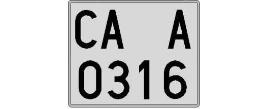 CA0316A matricula cuadrada
