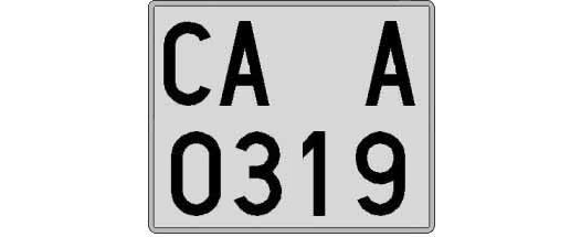 CA0319A matricula cuadrada