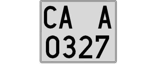 CA0327A matricula cuadrada
