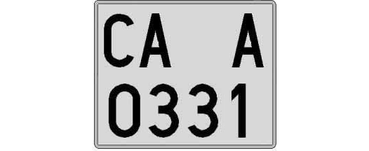 CA0331A matricula cuadrada