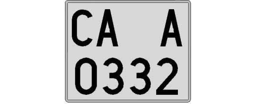 CA0332A matricula cuadrada