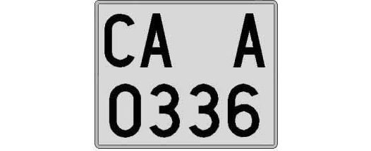 CA0336A matricula cuadrada