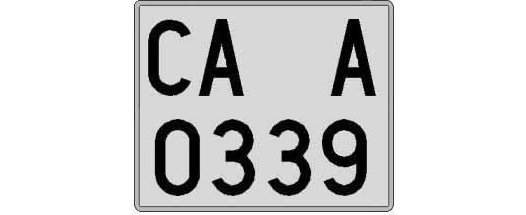 CA0339A matricula cuadrada