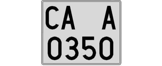 CA0350A matricula cuadrada