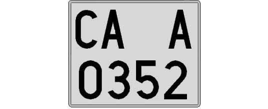 CA0352A matricula cuadrada