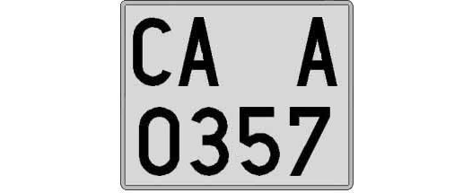 CA0357A matricula cuadrada