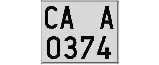 CA0374A matricula cuadrada