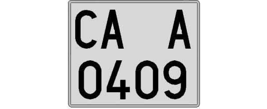 CA0409A matricula cuadrada