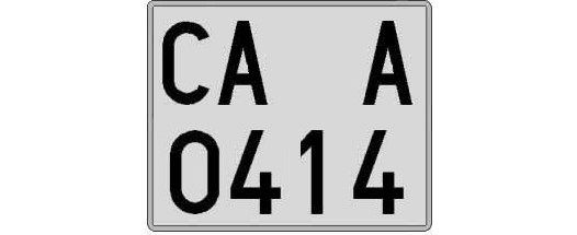 CA0414A matricula cuadrada