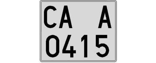 CA0415A matricula cuadrada