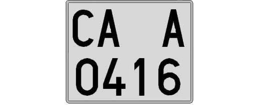 CA0416A matricula cuadrada