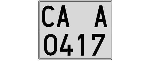 CA0417A matricula cuadrada