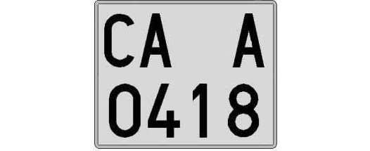 CA0418A matricula cuadrada