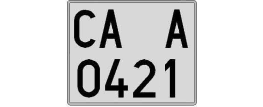 CA0421A matricula cuadrada