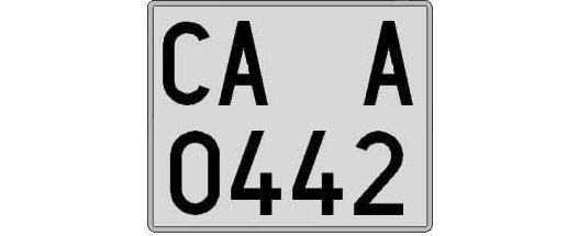 CA0442A matricula cuadrada