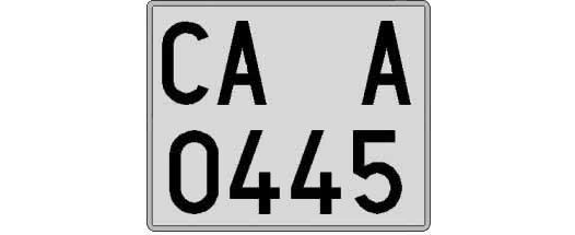 CA0445A matricula cuadrada