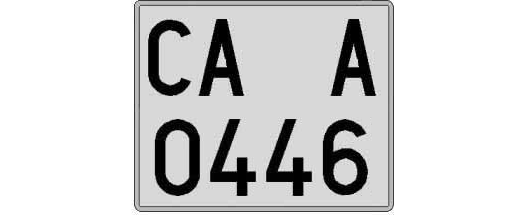 CA0446A matricula cuadrada