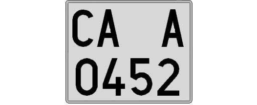 CA0452A matricula cuadrada