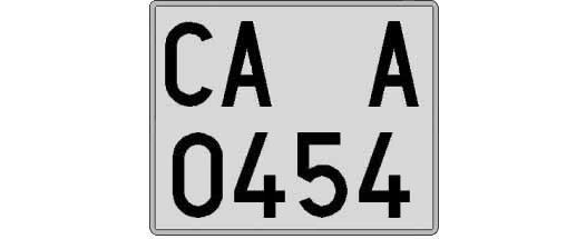 CA0454A matricula cuadrada