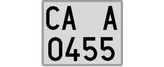 CA0455A matricula cuadrada