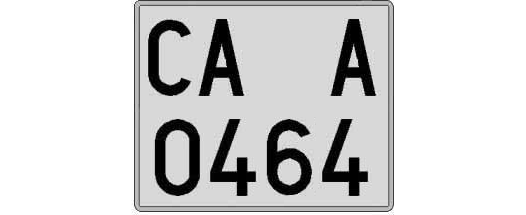 CA0464A matricula cuadrada