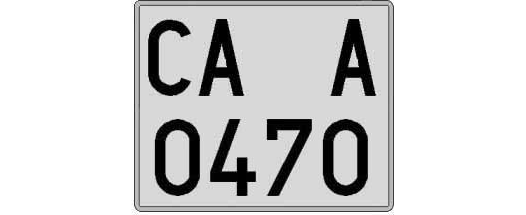 CA0470A matricula cuadrada